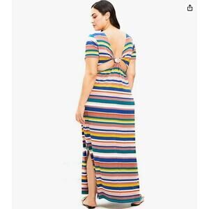 New! Eloquii Elements Women’s Plus‎ Size Twist Back Midi Dress rainbow, 14/16